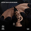 3D Printed Sordane Publishing Anicent Black Arcane Dragon 28 32mm D&D
