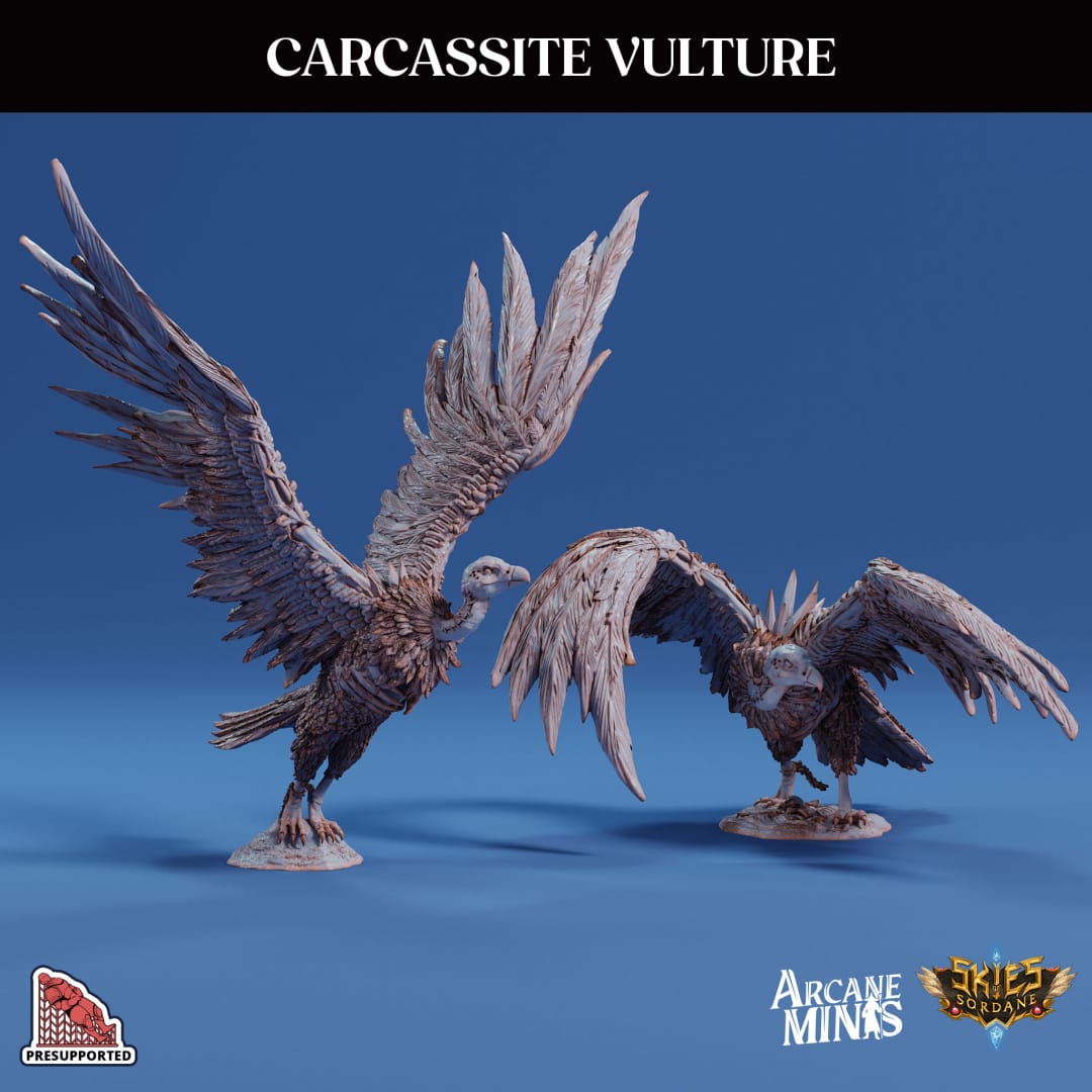 3D Printed Sordane Publishing Arcane Minis Carcassite Vulture Cult of Umiera 28 32mm D&D