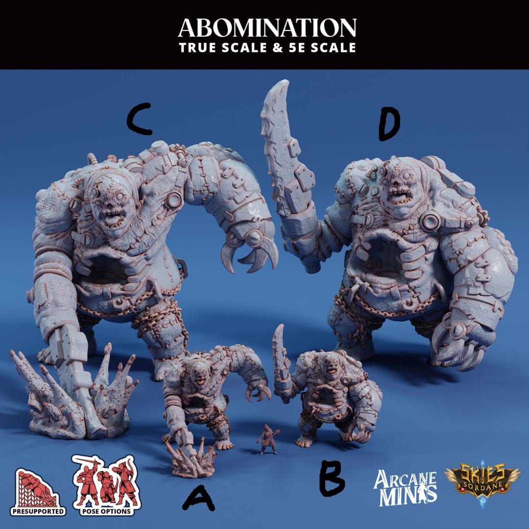 3D Printed Sordane Publishing Arcane Minis Cult of Umiera Abomination 28 32mm D&D
