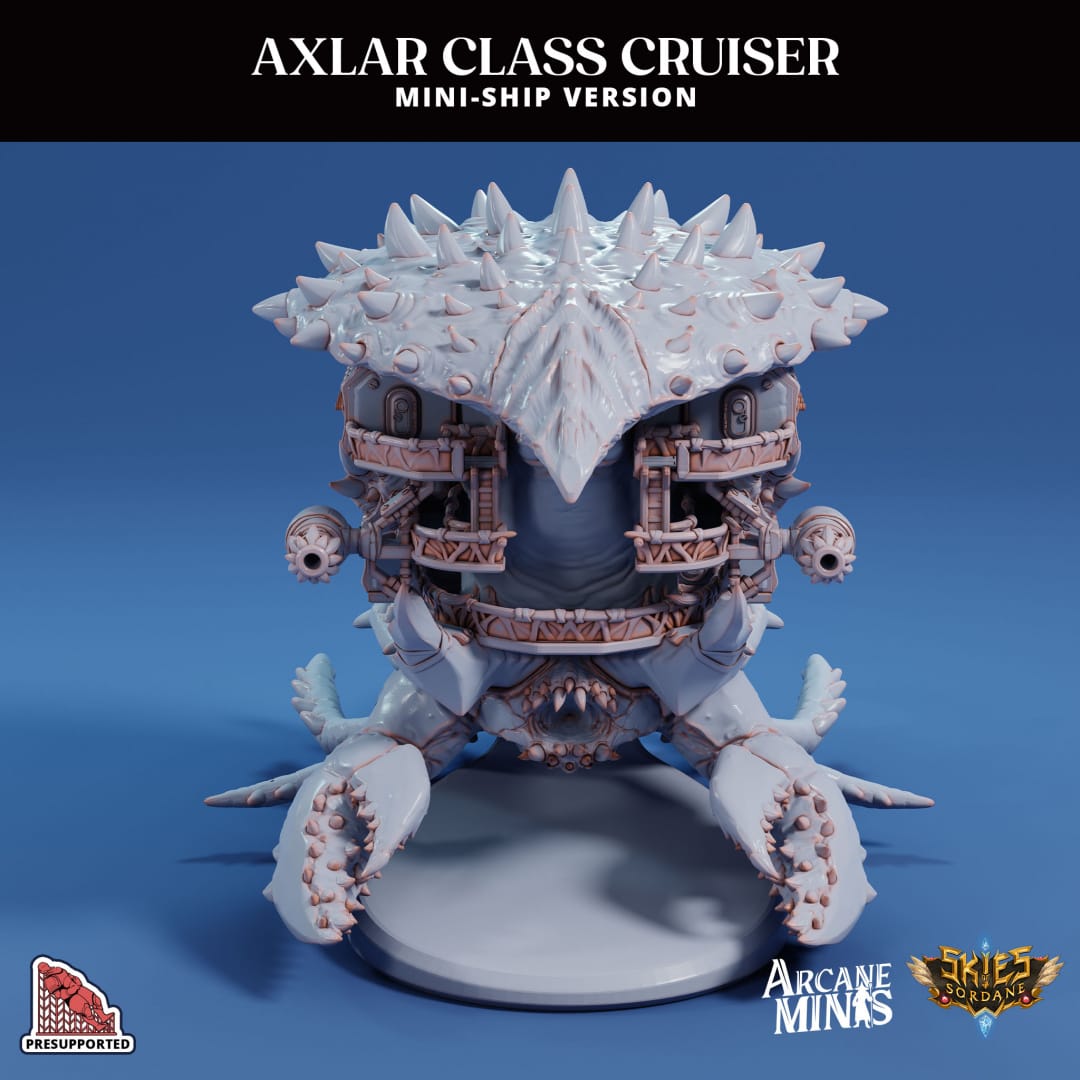 3D Printed Sordane Publishing Arcane Minis  Mini Ship - Aldarra Axlar Cruiser 28 32mm D&D
