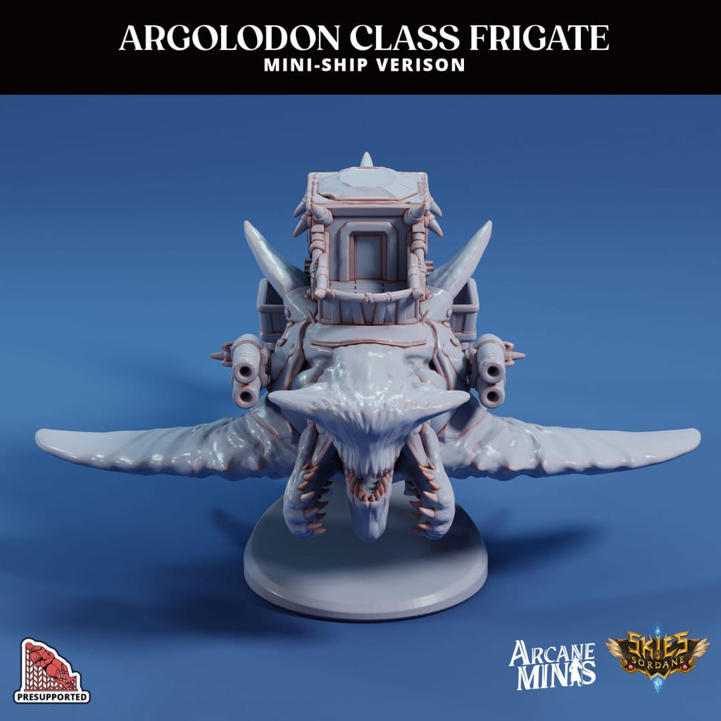3D Printed Sordane Publishing Arcane Minis Mini Ship - Argolodon Frigate 28 32mm D&D