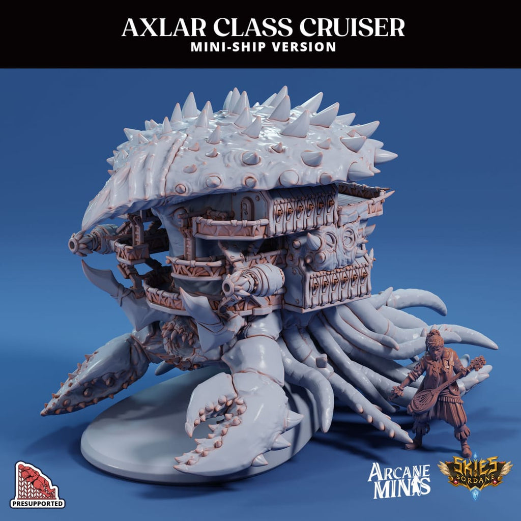 3D Printed Sordane Publishing Arcane Minis Mini Ship - Axlar Class Cruiser 28 32mm D&D