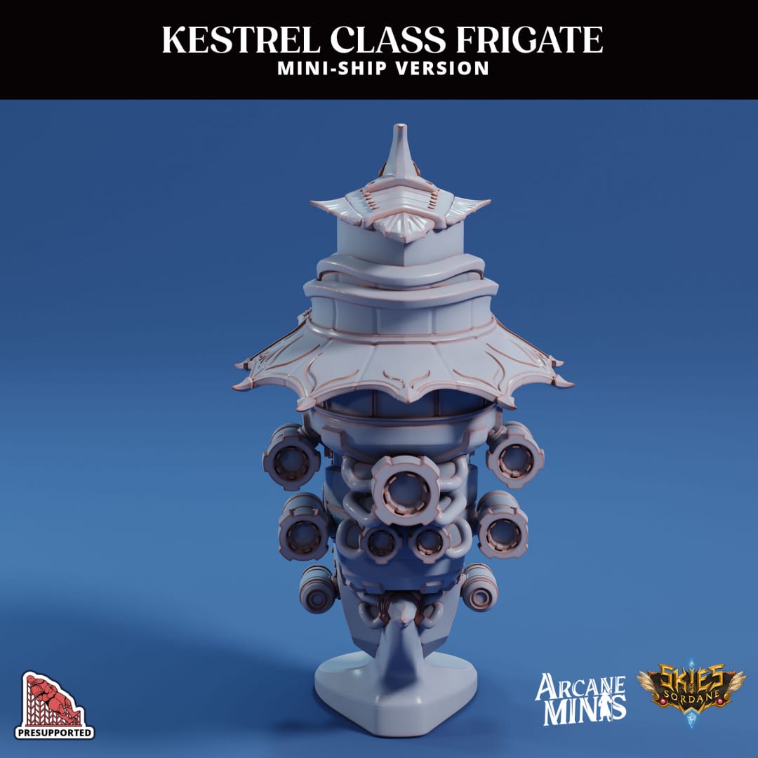 3D Printed Sordane Publishing Arcane Minis Mini Ship - Kestrel Frigate