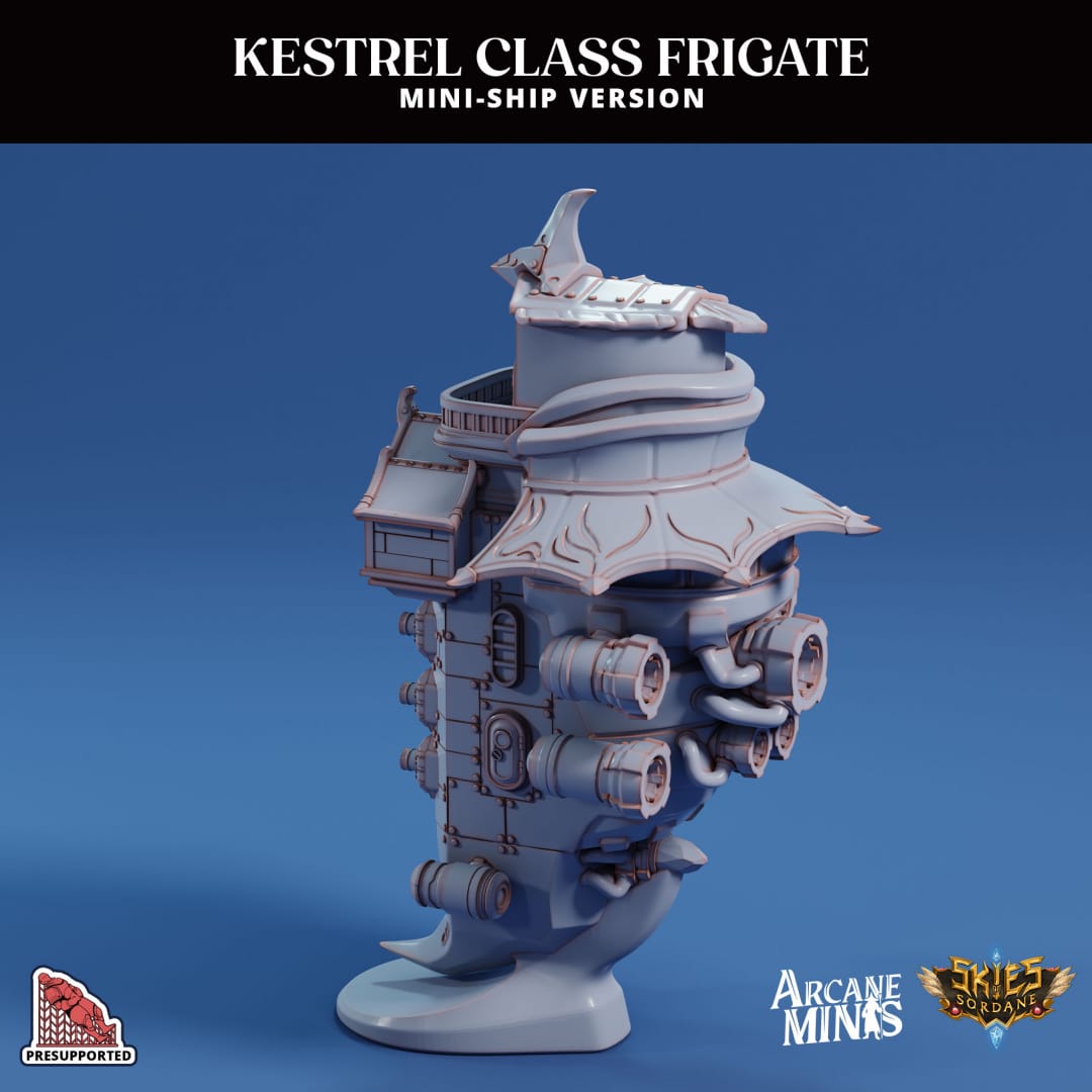3D Printed Sordane Publishing Arcane Minis Mini Ship - Kestrel Frigate
