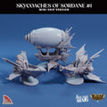 3D Printed Sordane Publishing Arcane Minis Mini Ship - Skycoaches of Sordane Set 1 28 32mm D&D