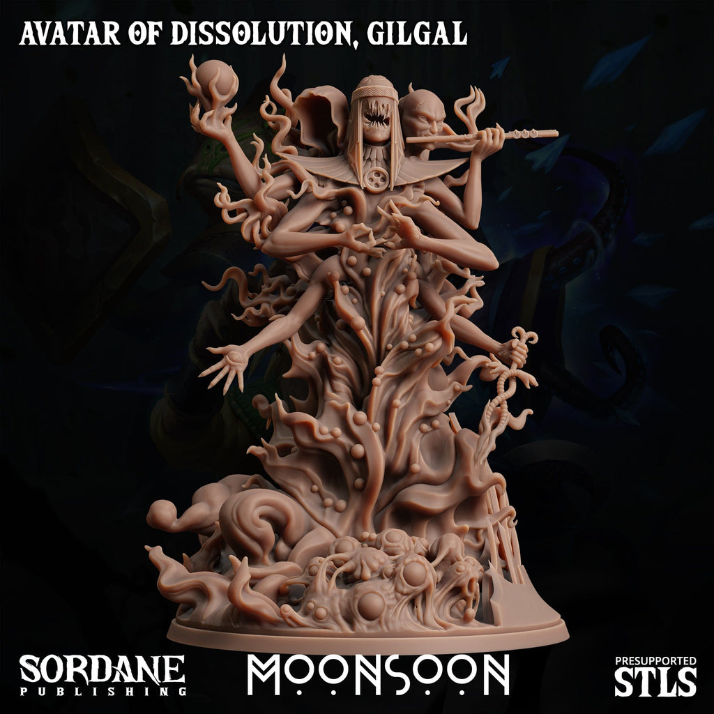 3D Printed Sordane Publishing Avatar of Dissolution Gilgal Moonsoon 28 32mm D&D