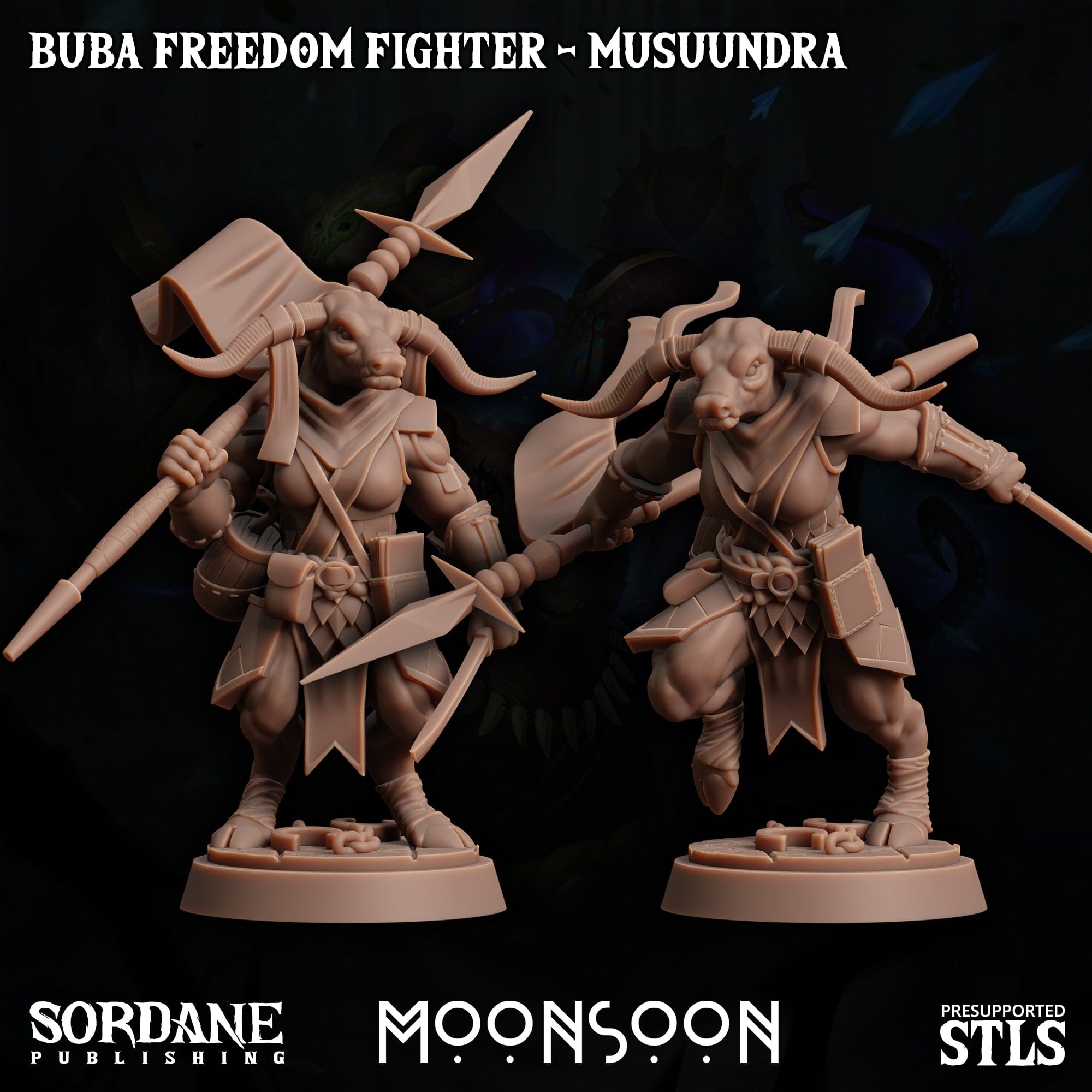 3D Printed Sordane Publishing Buba Freedom Fighter Musuundra Moonsoon 28 32mm D&D