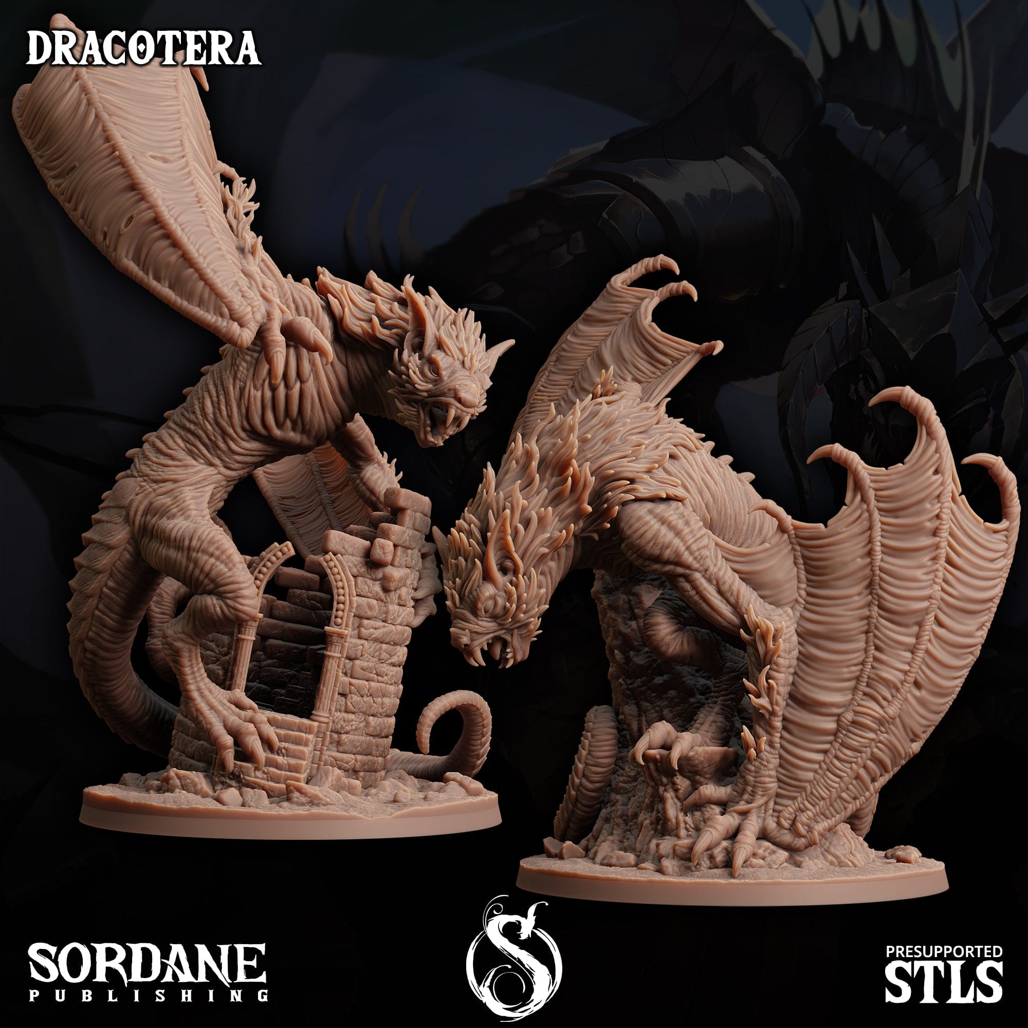 3D Printed Sordane Publishing Dracotera 28 32mm D&D