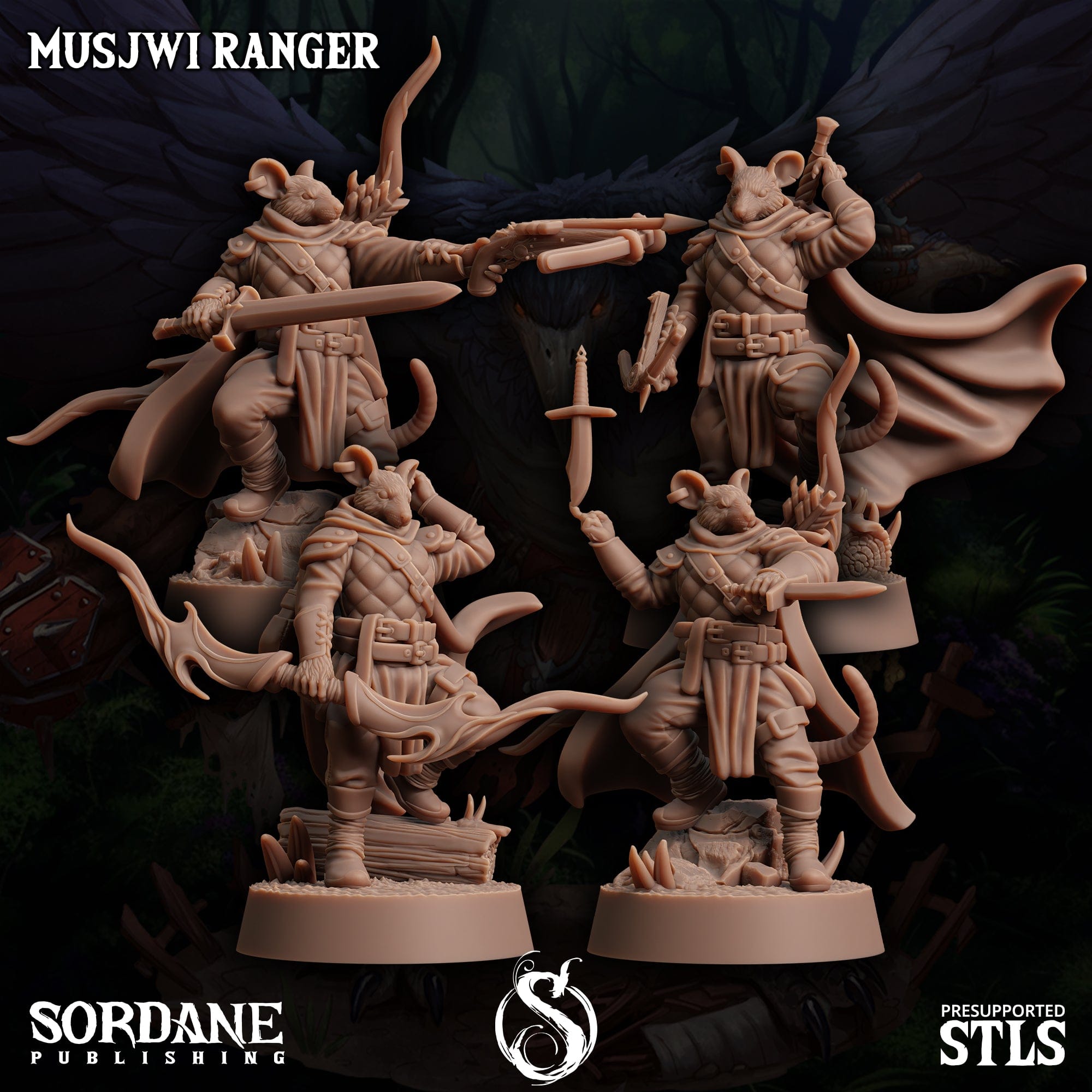 3D Printed Sordane Publishing Musjwi Ranger Burrows Below 28 32mm D&D