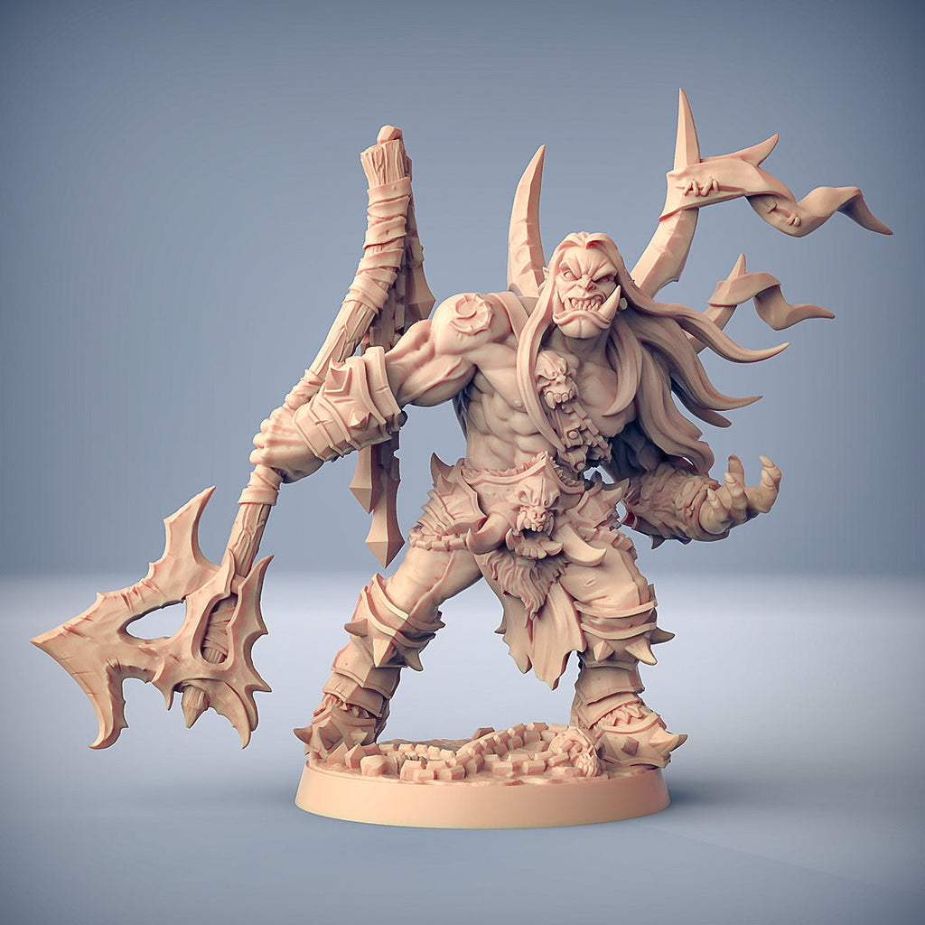 3D Printed Artisan Guild Throgar the Chainbreaker Orc Barbarians Set  28mm 32mm