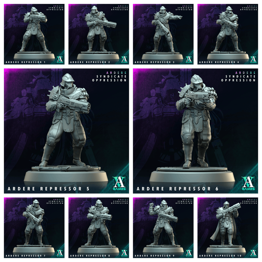 3D Printed Archvillain Games Ardere Repressor Ardere - Syndicate Oppression 28 32mm D&D