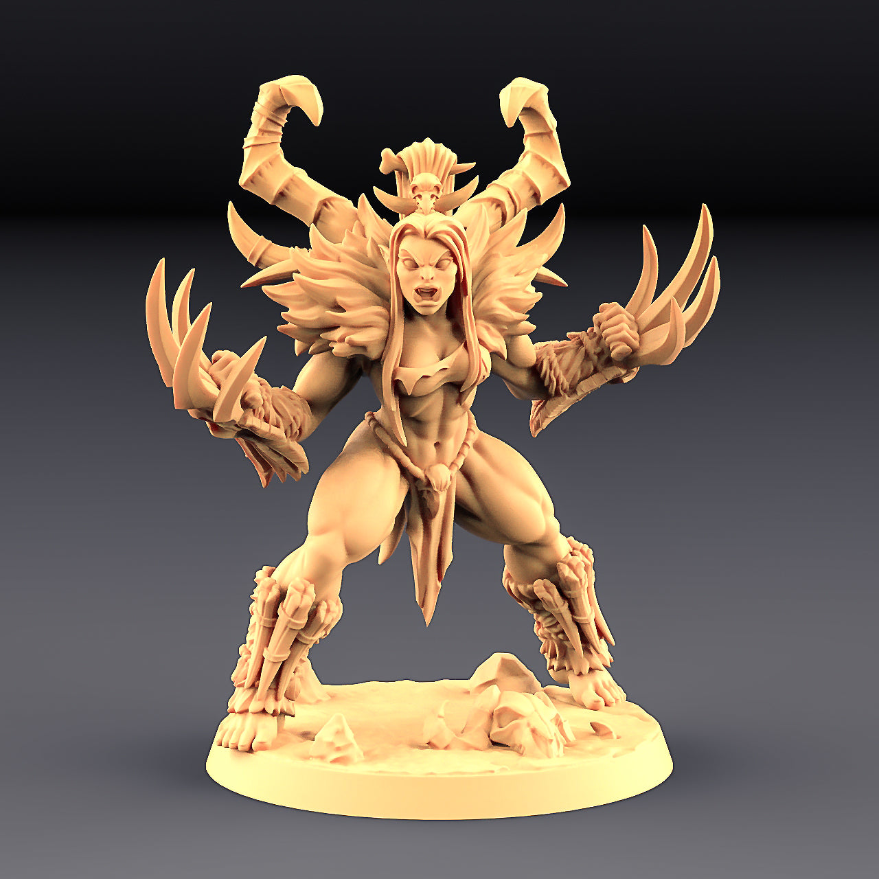 3D Printed Artisan Guild Vesdra the Shaman Orc Barbarians Set  28mm 32mm