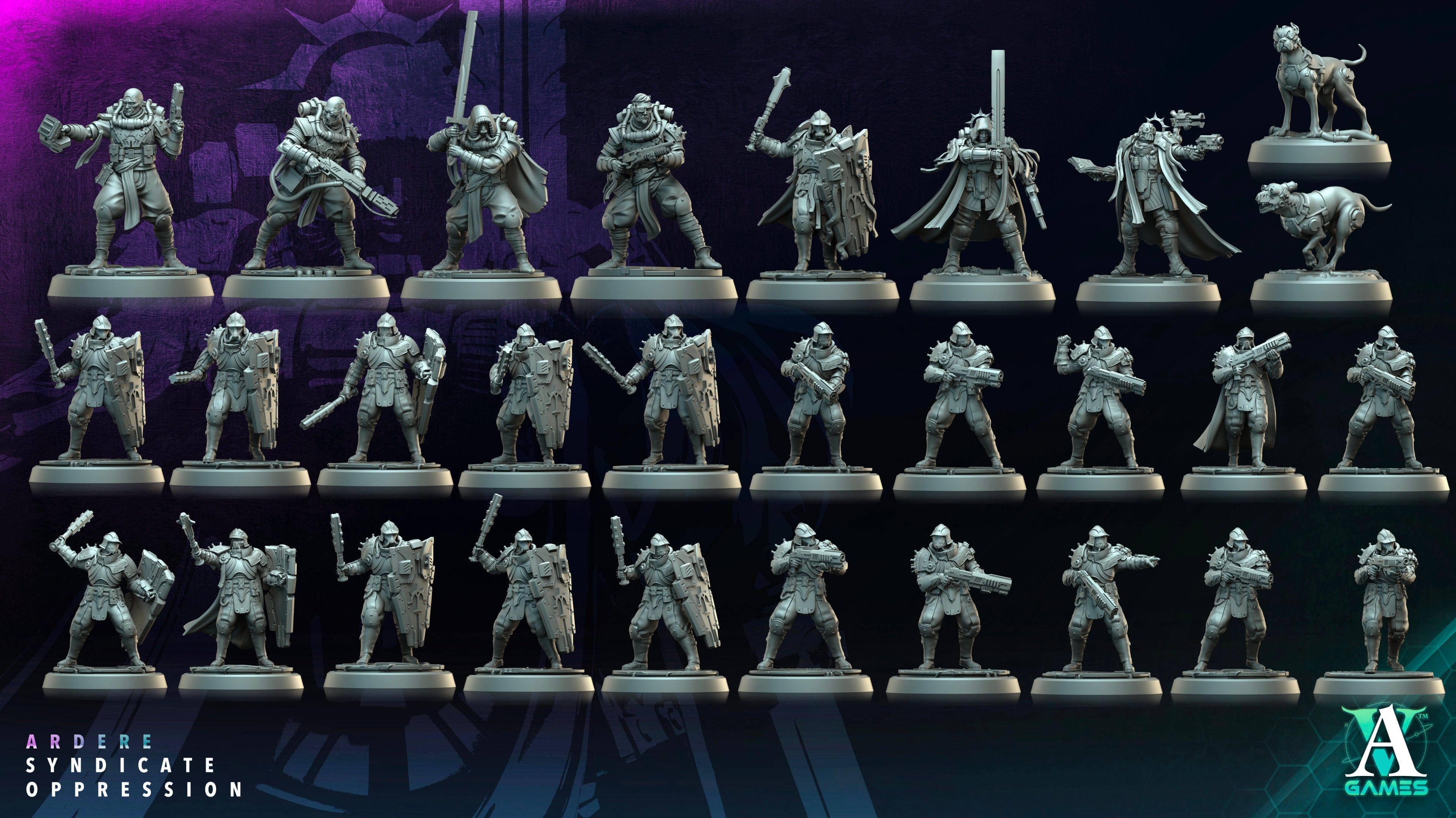 3D Printed Archvillain Games Ardere Hound of War Ardere - Syndicate Oppression 28 32mm D&D