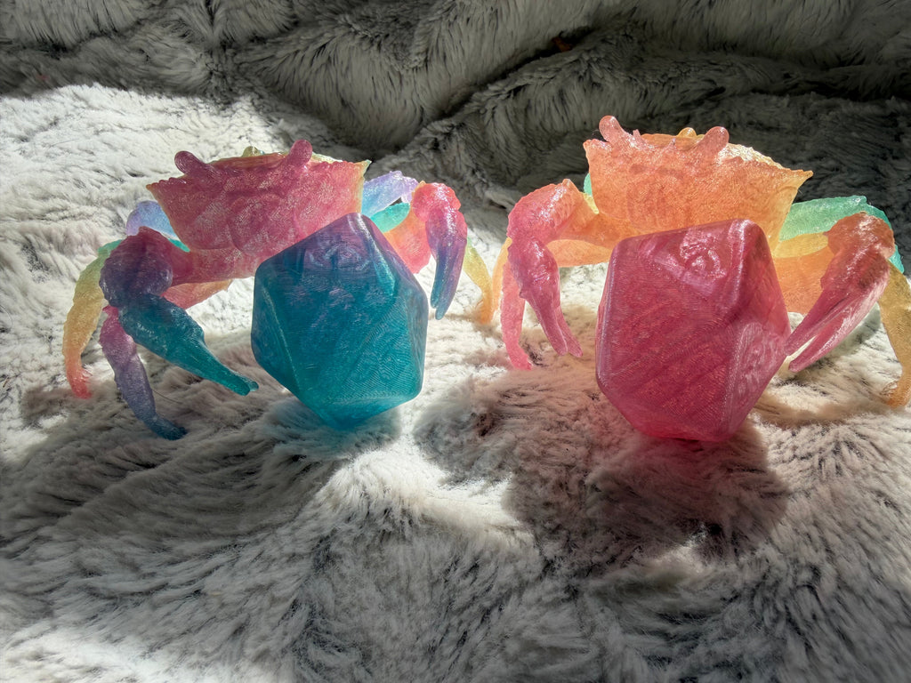 Luck Eater Crabs side view showing full body and translucent rainbow coloring