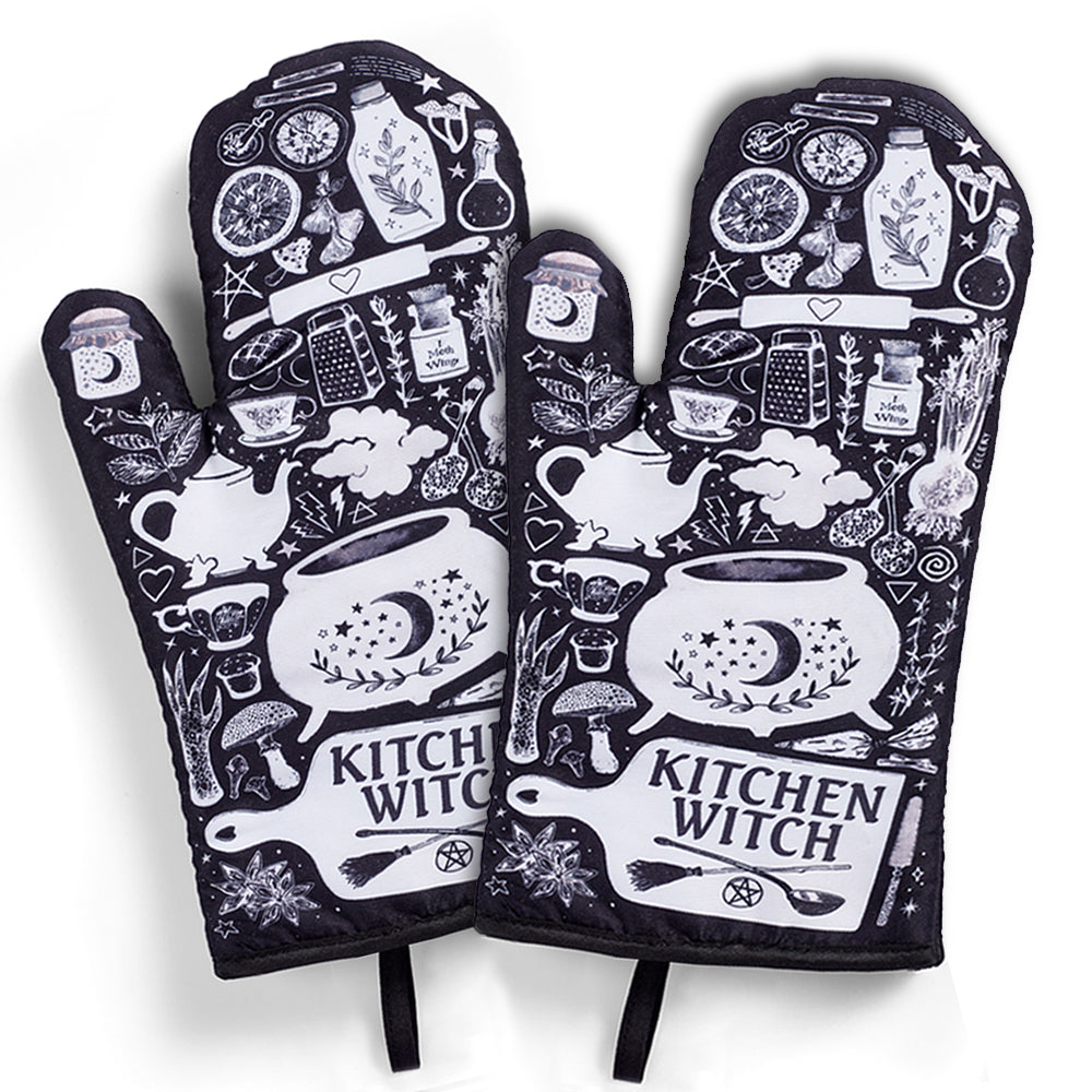 Kitchen Witch Oven Mitt Set – Witchy Baking Gift