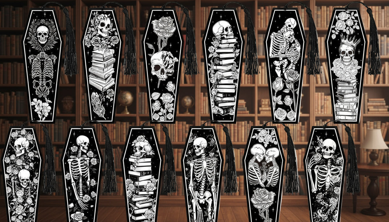 Dark Romance Bookmarks: Gothic, Skulls, Bookish (see bulk rates)