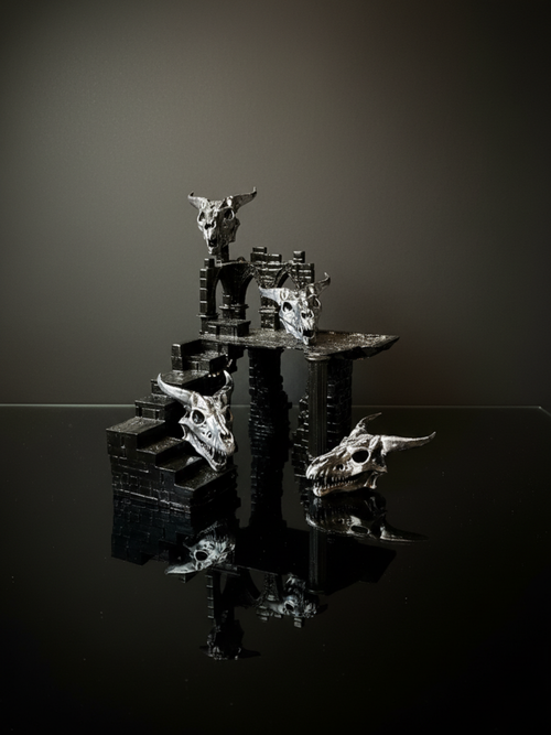 Dragon Skull & Castle Stand | 3D Printed Dragon Skull Display