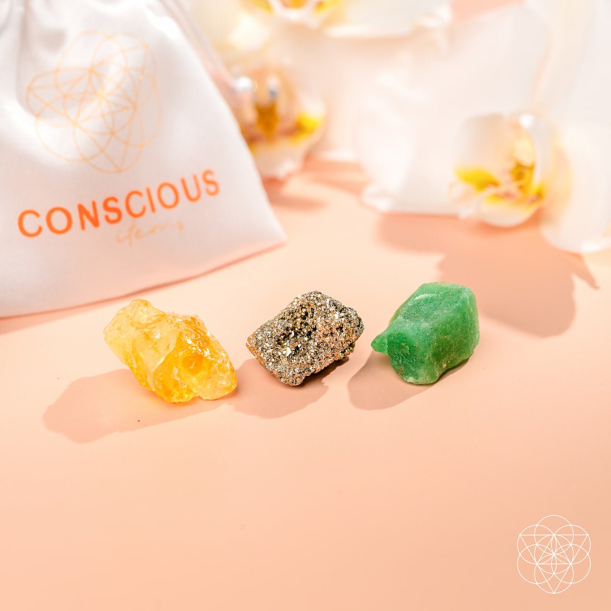Abundance Crystal Set – Manifestation Stone Trio