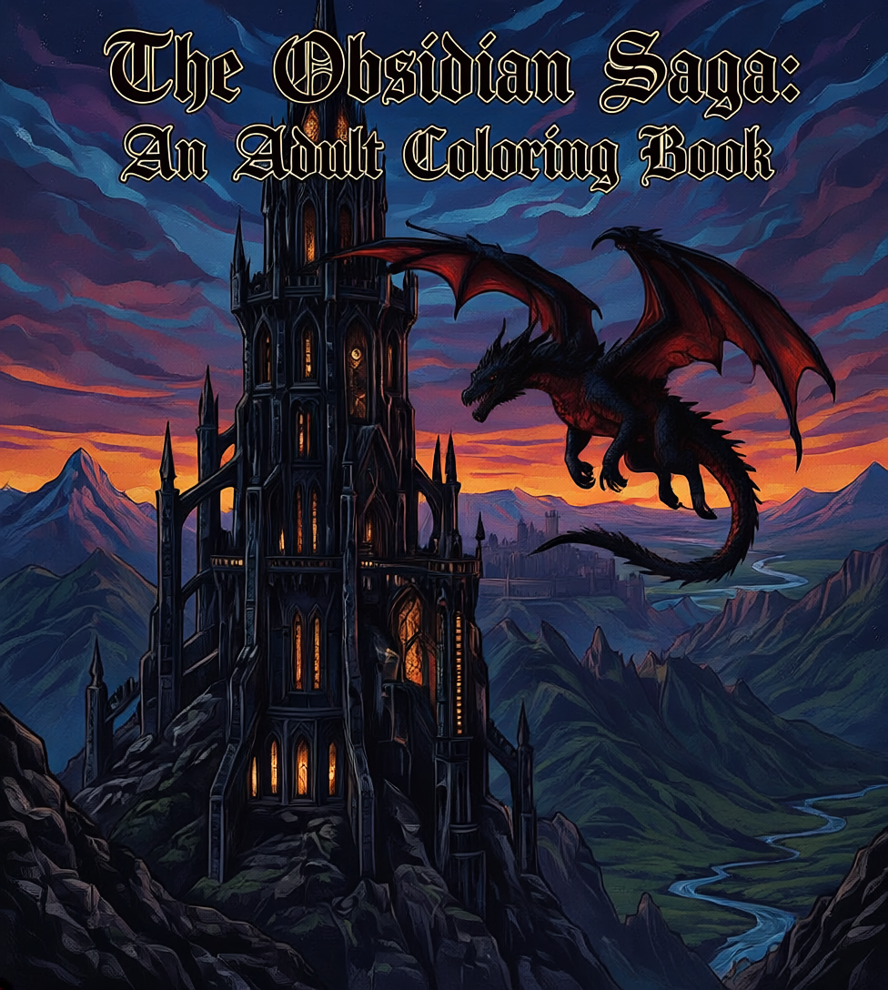 Obsidian Saga Dragon Coloring Book for Adults
